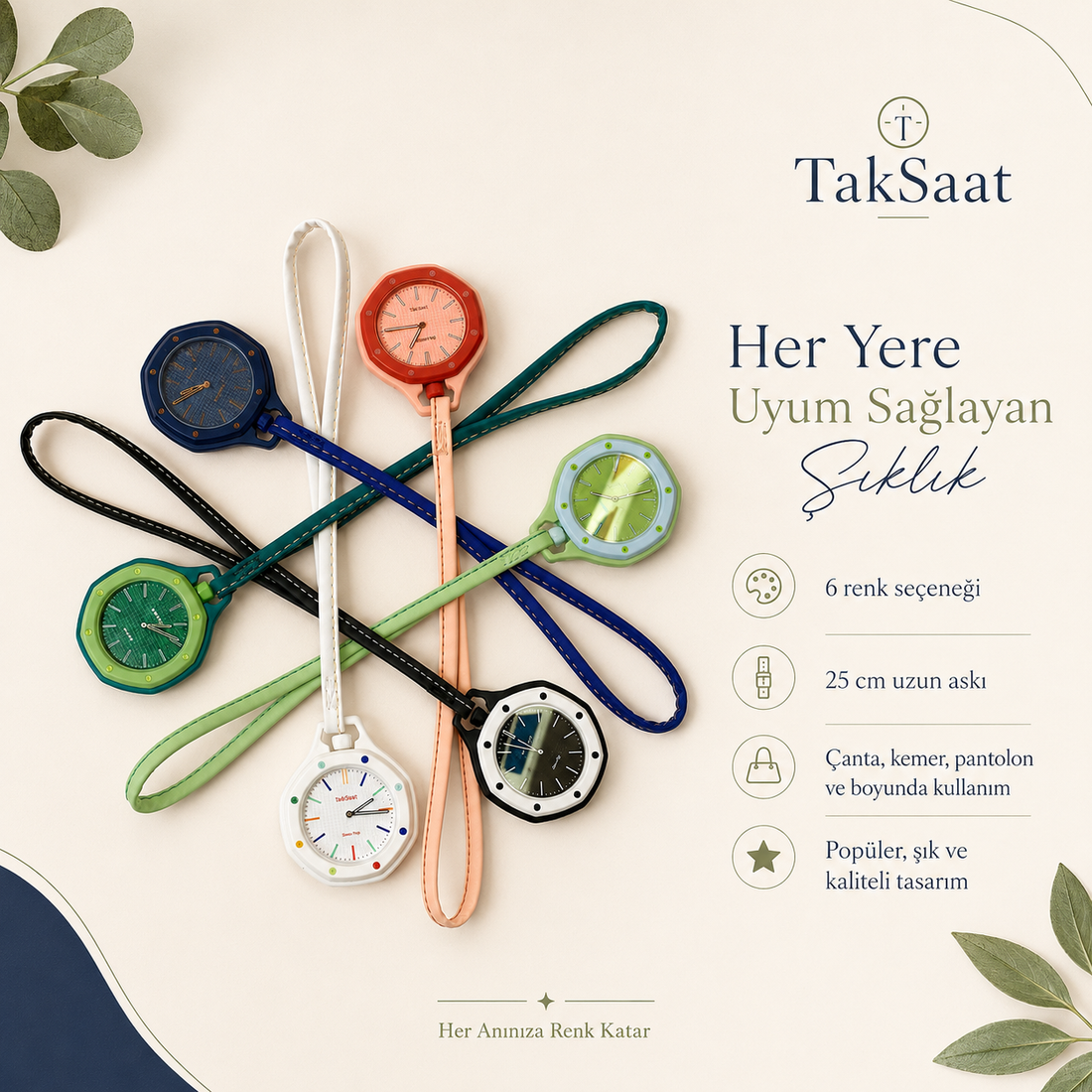 Modern Askılı Cep Saati